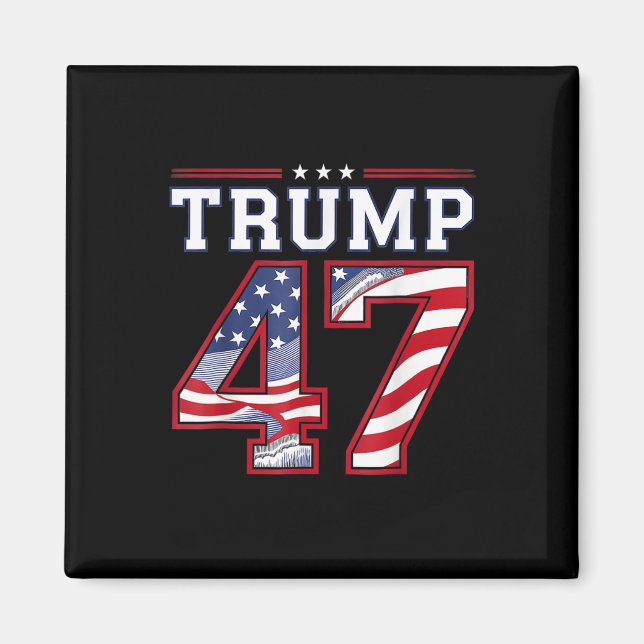 Aimant Trump 45-47 Mega Us Drapeau 2024 Élection Présiden (Devant)
