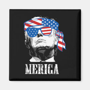 Aimant Trump 4 juillet les Américains Drapeaux Hommes Drô