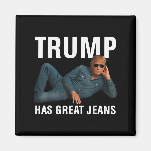 Aimant Trump A De Grands Jeans Drôle Graphique Teinté Ret (Devant)