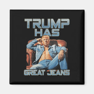 Aimant Trump a de super jeans drôle graphique rétro denim