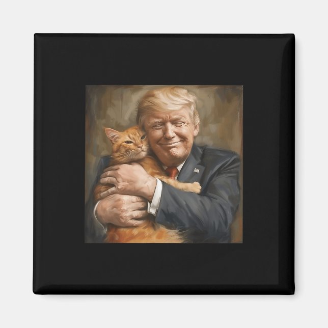 Aimant Trump Accroche Un Chat Orange 2024 (Devant)