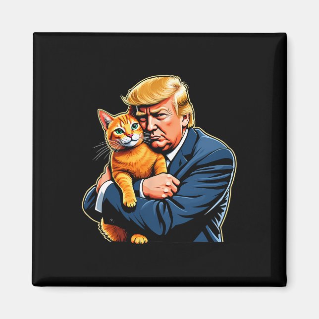 Aimant Trump Accroche un chat orange drôle Mème électoral (Devant)