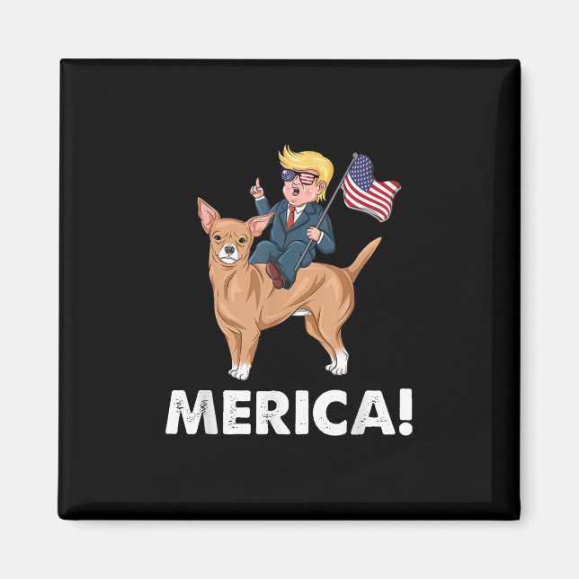 Aimant Trump America Chihuahua Chien Héros américain (Devant)