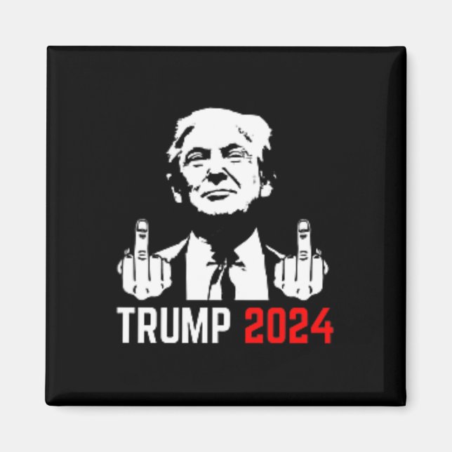Aimant Trump arrête ce Doigts 2024 Amérique Flagfun (Devant)