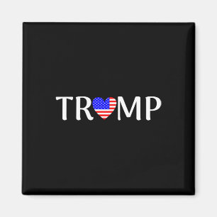 Aimant Trump avec le cœur du drapeau des États-Unis