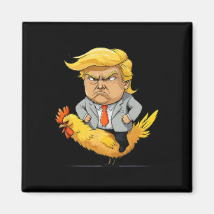 Aimant Trump Chicken Jockey Satire - Humour Politique Drô
