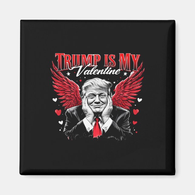 Aimant Trump est ma Saint Valentin drôle Rétro Saint Vale (Devant)
