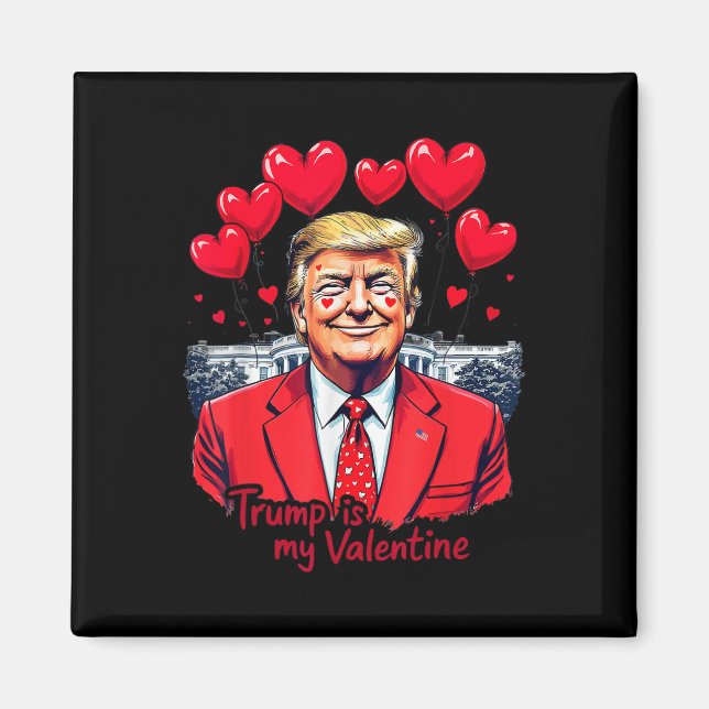 Aimant Trump est mon coeur de Saint Valentin drôle (Devant)