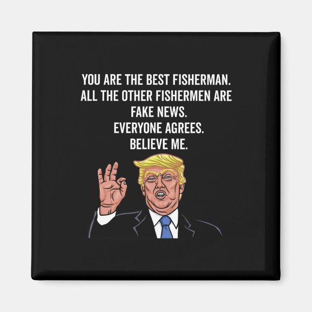 Aimant Trump Fisherman Funny Fisher Hook Cadeaux (Devant)
