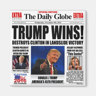 Aimant Trump Gagne! Journal Satirique Anti Clinton Drôle