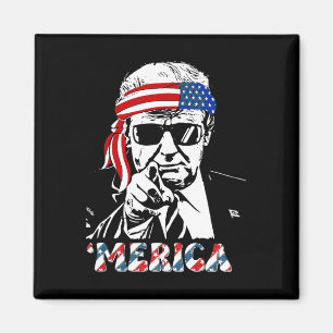 Aimant Trump Happy 4 juillet Trump American Flag 1