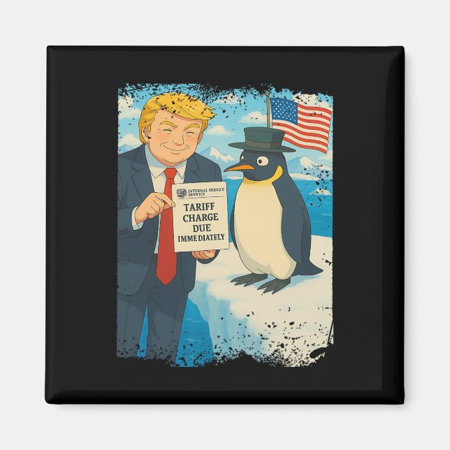 Aimant Trump impose le droit de douane Penguin Anime Poli (Devant)