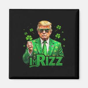 Aimant Trump Je suis Rizz Jour de la Saint Patrick Lucky
