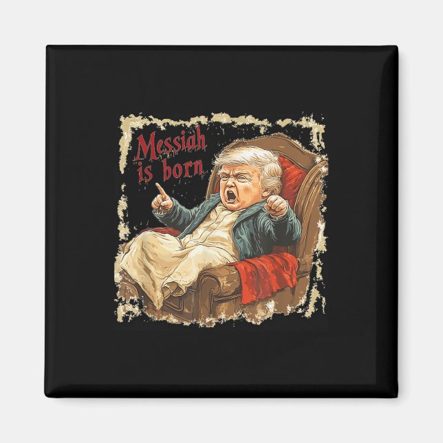 Aimant Trump Jésus-Christ Noël laid (Devant)
