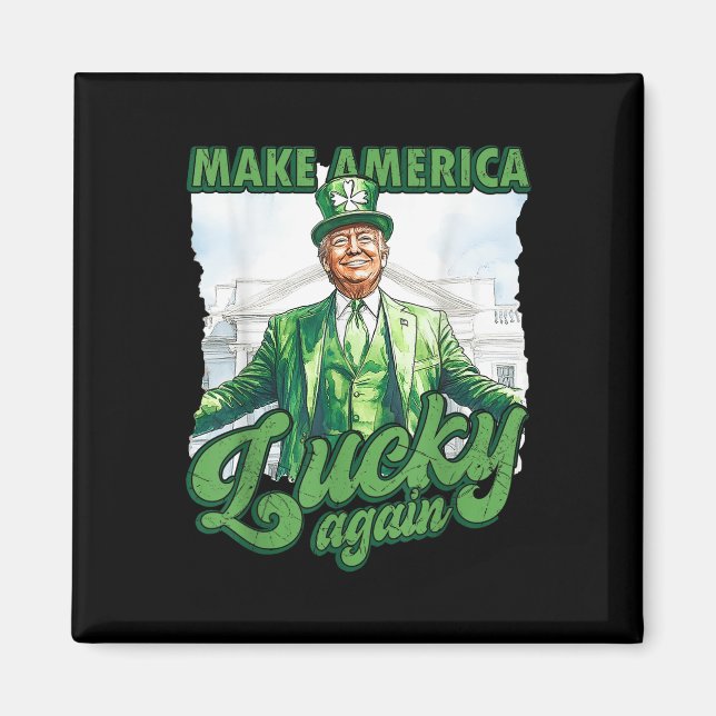 Aimant Trump Jour de la Saint Patrick drôle Rendre l'Amér (Devant)