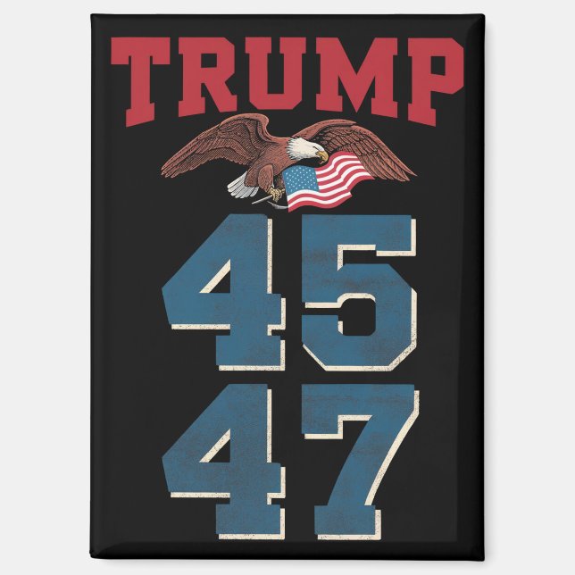 Aimant Trump, le patriotique, a remporté Trump 45 et 47 v (Recto)