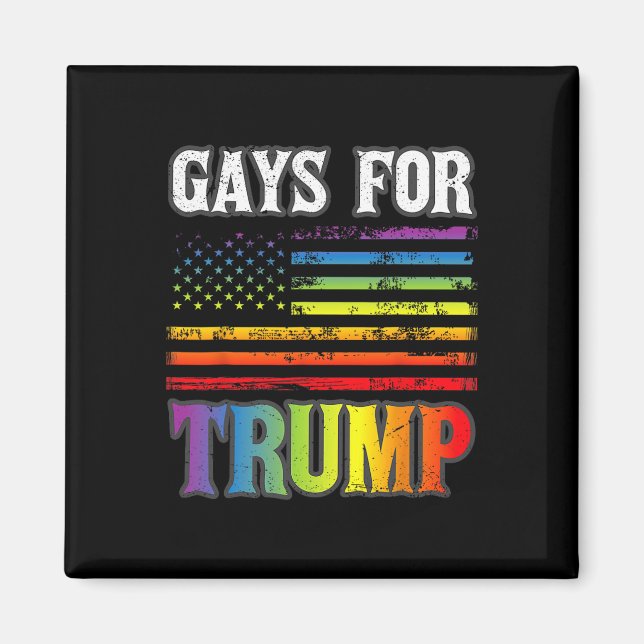 Aimant Trump Lgbt Pride Gay Rainbow Flag Vote Republic (Devant)