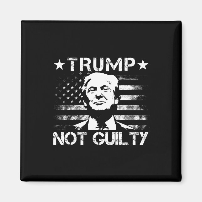 Aimant Trump Non Coupable Supporter de Trump Drapeau Amér (Devant)