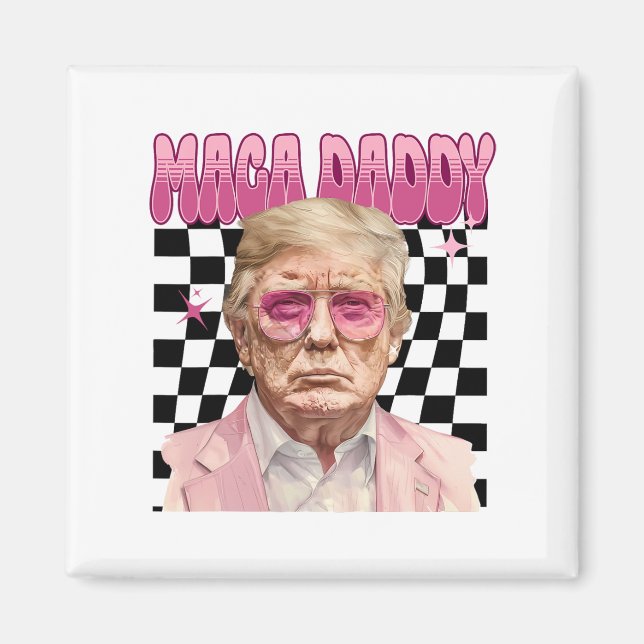 Aimant Trump Pink Sungles Maga Daddy Funny Trump 2024 (Devant)