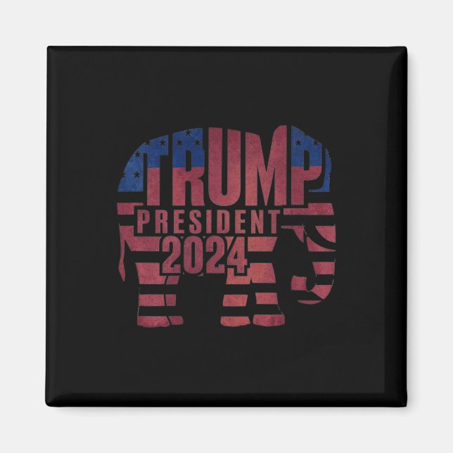 Aimant Trump Président 2024 Éléphant Républicain  (Devant)