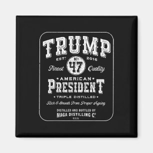 Aimant Trump Président 47 Vintage Whiskey Étiquette 2024 