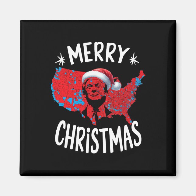 Aimant Trump Red Election Map Joyeux Noël Trump Winne (Devant)