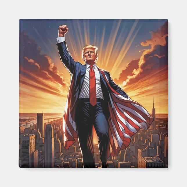 Aimant "Trump the American Superhero Magnet" (Devant)