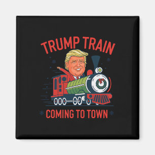 Aimant Trump Train Arrive À La Ville Drôle Noël Père Noël