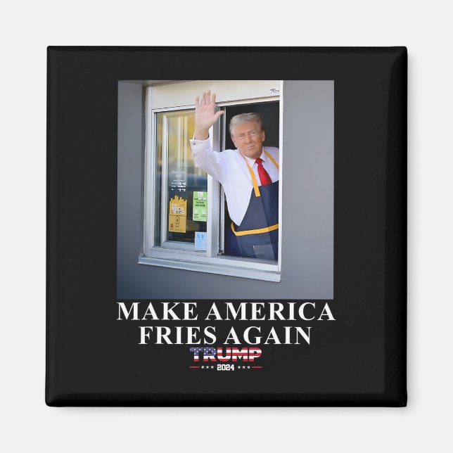 Aimant Trump Travaille Au Drive-thru Pour Faire Frites L' (Devant)
