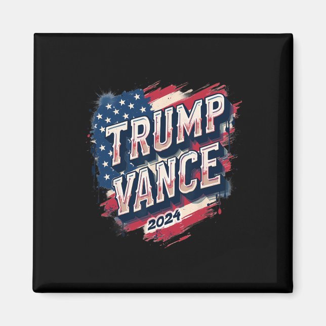 Aimant Trump Vance 2025 Rétro Rayure Trump Jd Vance  (Devant)