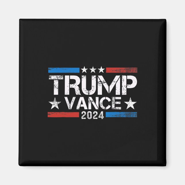 Aimant Trump Vance 2025 Rétro Rayure Trump Jd Vance 1  (Devant)