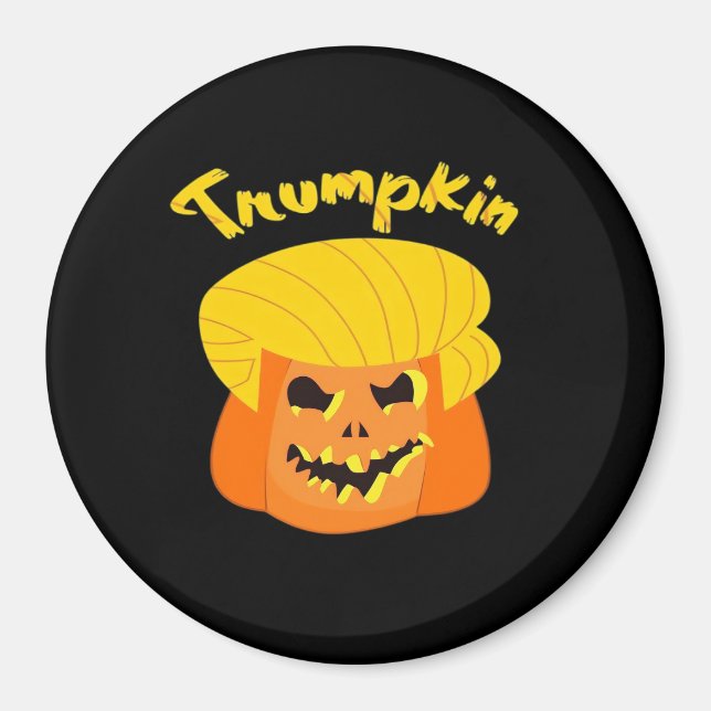 Aimant Trumpkin Citrouille Halloween Design - Retro Sloga (Devant)