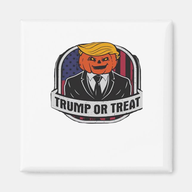 Aimant Trumpkin Ou Traiter Halloween - Costume Politique  (Devant)