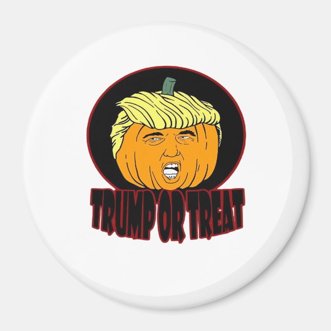 Aimant Trumpkin Ou Treat Halloween Trumpkin Trump Trick O (Devant)