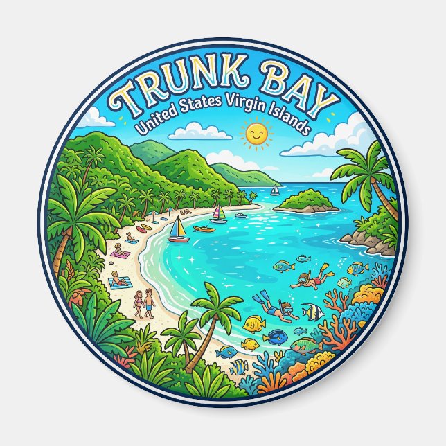 Aimant Trunk Bay Îles Vierges des États-Unis (Devant)