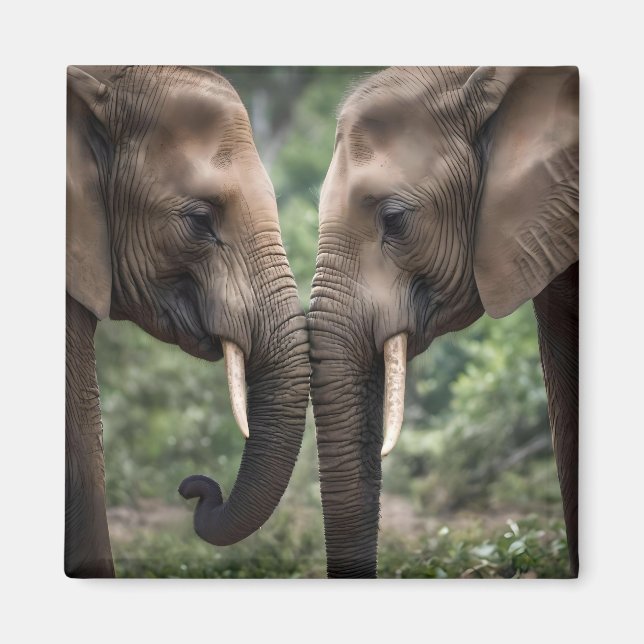 Aimant "Trunk to Trunk : A Gentle Elephant Embrasser" (Devant)