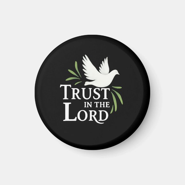 Aimant Trust in the Lord White Dove Christian Paper Plate (Devant)