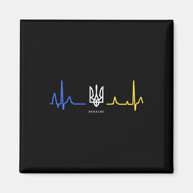 Aimant Tryzub Ukraine Drapeau Ukrainien Trident Zelensky  (Devant)