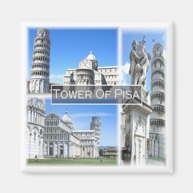 Aimant TSC032 TOUR DE NETTOYAGE DE PISA, Toscane, Réfrigé (Devant)