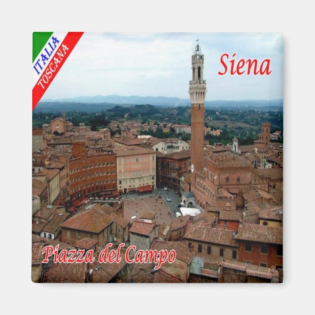 Aimant TSC056 SIENA, Piazza del Campo, Toscane, Frigo (Devant)