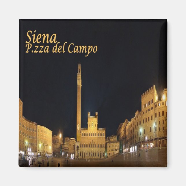 Aimant TSC057 SIENA, Piazza del Campo De Nuit, Réfrigérat (Devant)