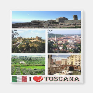Aimant TSC090 TUSCANY I Love, Mosaïque, Réfrigérateur