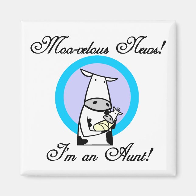 Aimant Tshirts et cadeaux de la nouvelle tante Moo-velous (Devant)