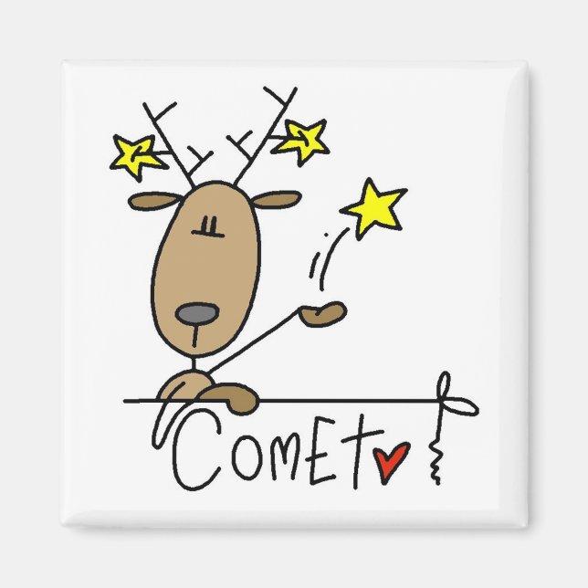 Aimant Tshirts et cadeaux de Noël de Comet Reindeer (Devant)