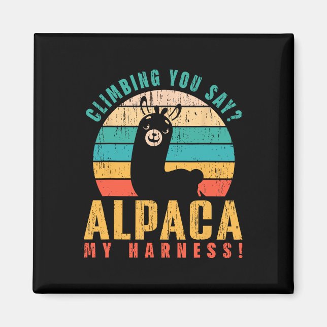 Aimant Tu dis grimper Alapaca mon harnais ! Rigolo Rock C (Devant)