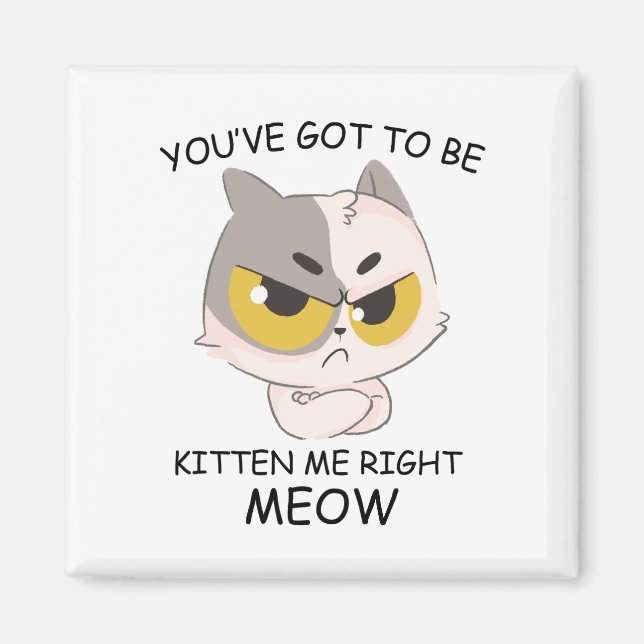 Aimant Tu Dois Être Kitten Me, Juste Meow. (Devant)