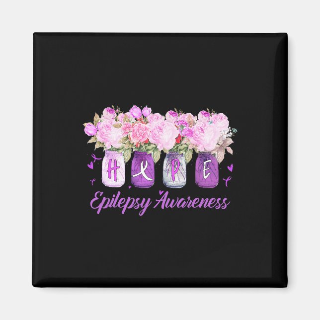 Aimant Tu Epilepsy Awareness Mois Costume Fleur Ribbon (Devant)