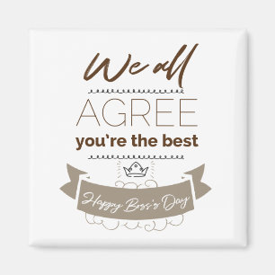 Aimant Tu es la meilleure, la carte de jour du garçon heu