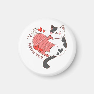 Aimant Tu es un joli chat à la Saint-Valentin