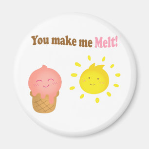 Aimant Tu me fais fondre, glace et soleil, humour amoureu